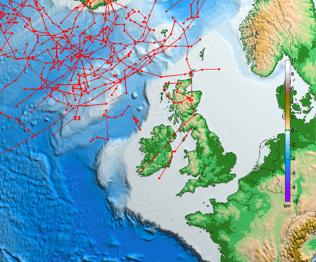 Storm tracks 1981-2000