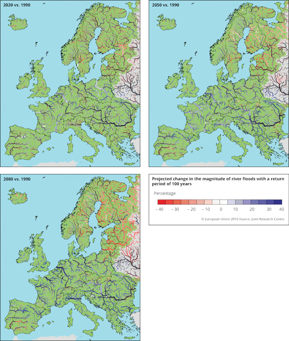 River flood 100 year EEA 2016